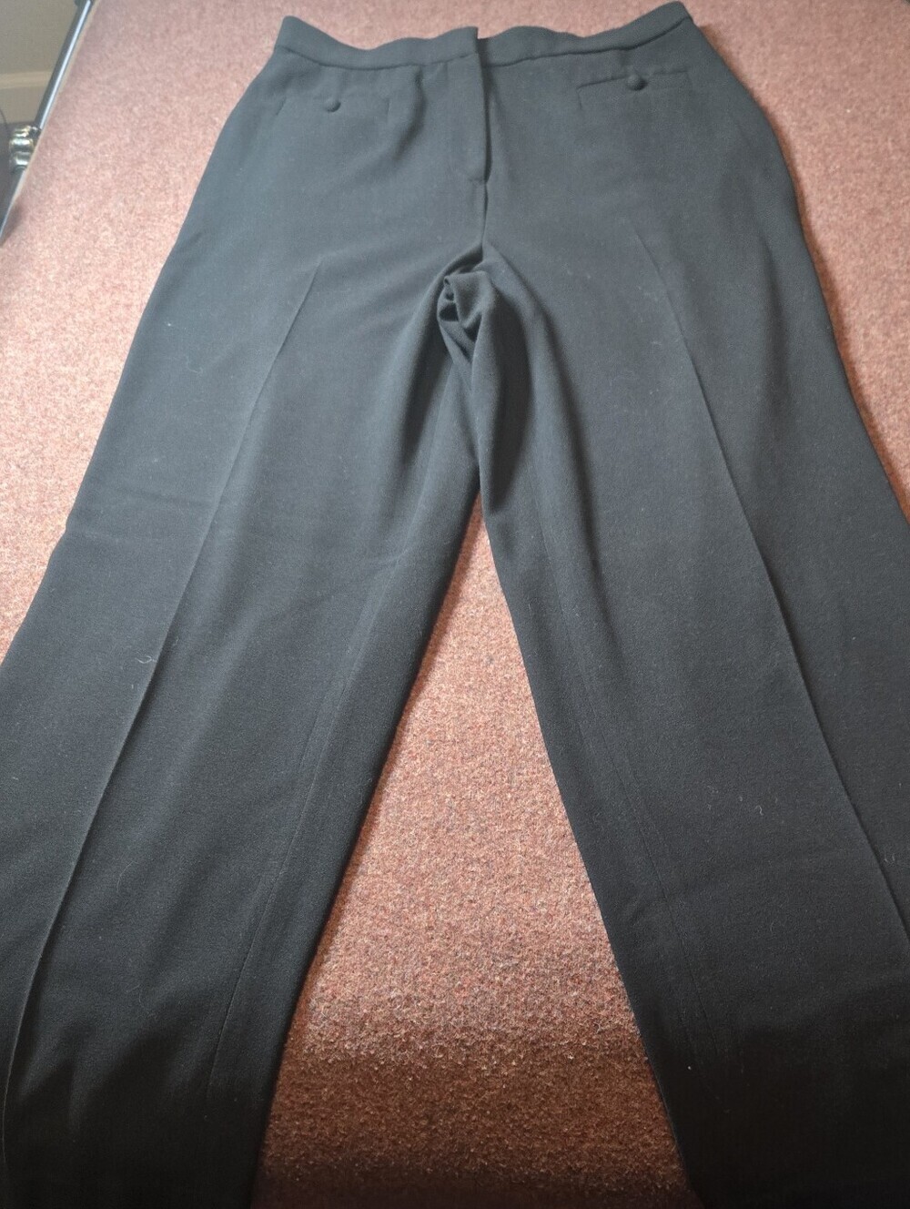 Dialogue Women's High Waisted Wide Leg Dress Pant Front Pocket Black Size 12